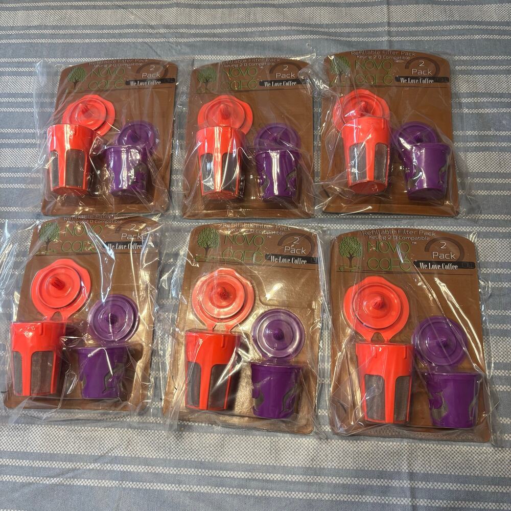 Novo Cafe Keurig Compatible Reusable Coffee Filter Six Pack Lot of Two Packs